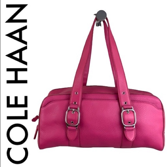Cole Haan Handbags - COLE HAAN LARGE PINK LEATHER SHOULDER BAG